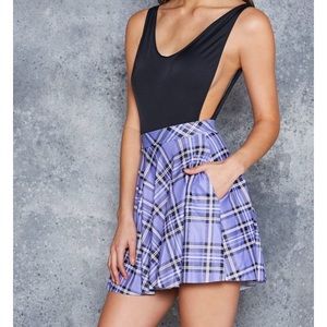 Tartan Lavender Pocket Skater Skirt